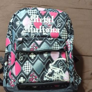 Metal Mulisha Argyle Backpack - Black, Pink, and White